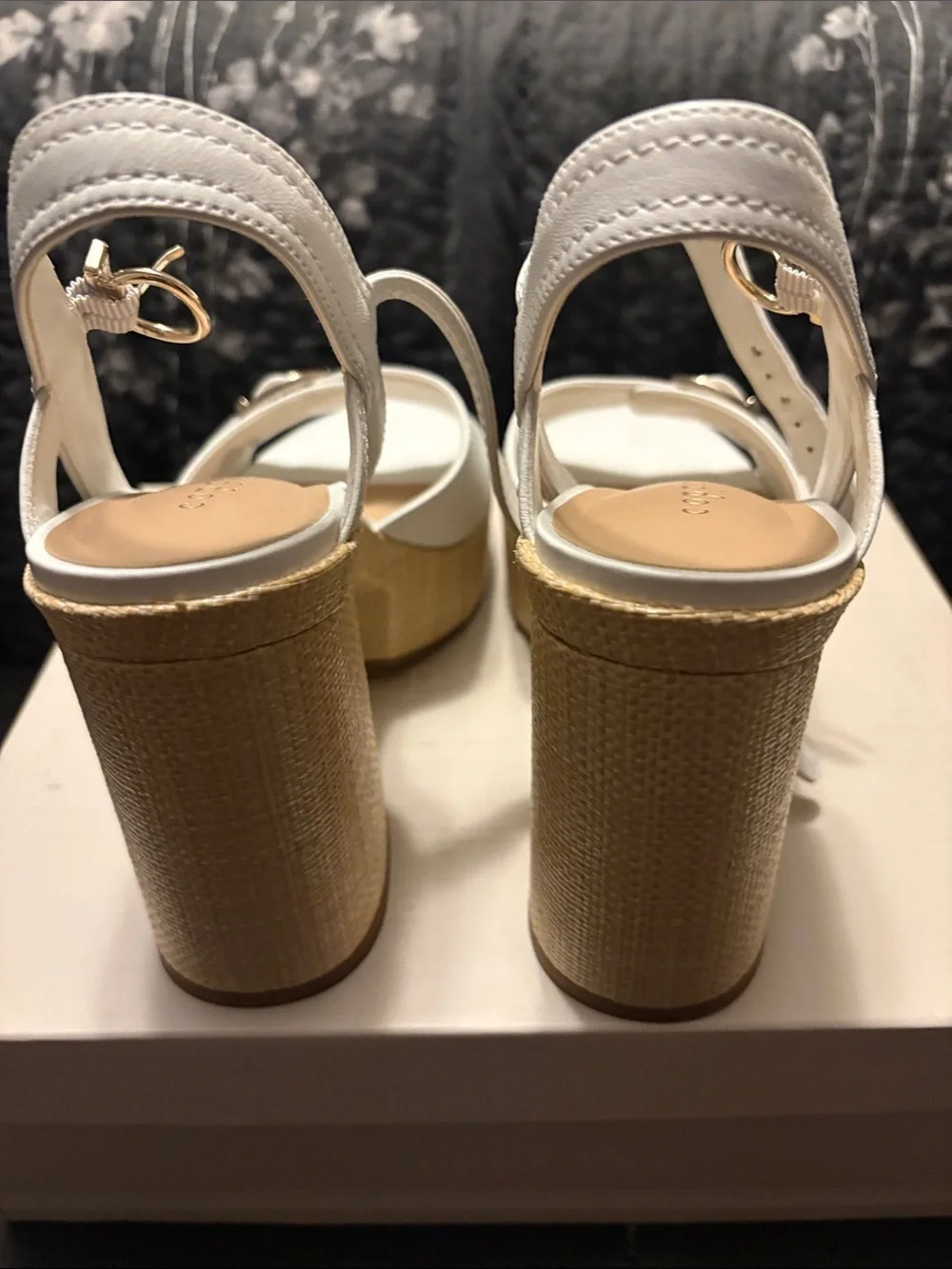 Copper Key White Platform Wedge Sandals Size 9. Worn Once Runs a Little Big